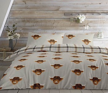 Fusion Highland Cow Duvet Cover and Pillowcase Set