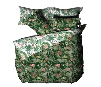 Furn. Amazonia Jade Floral Reversible Duvet Cover and Pillowcase Set