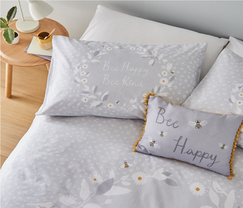 Catherine Lansfield Bee Happy Duvet Cover and Pillowcase Set