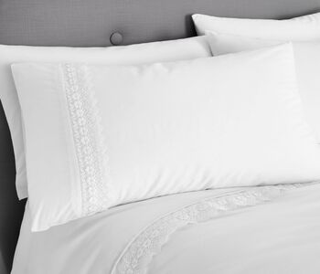 Catherine Lansfield Delicate Lace Duvet Cover and Pillowcase Set