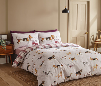 Catherine Lansfield Country Dogs Duvet Cover and Pillowcase Set