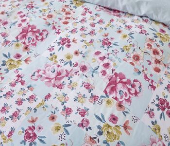 Catherine Lansfield Flower Patchwork Duvet Cover and Pillowcase Set