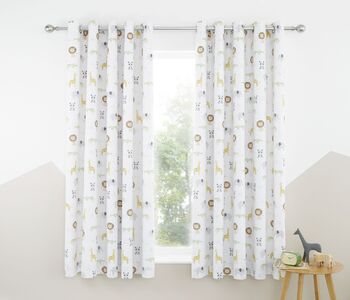 Catherine Lansfield Children’s Collection Roarsome Ready-Made Curtains.